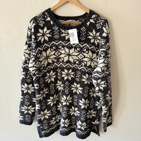 BNWT Casual Connection Longline Snowflake Sweater - Picture 1 of 9